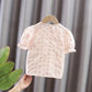 Girls' Summer Clothes Korean Style Western Style Shirt, Female Baby All-match Bow Tie Short-sleeved Princess Shirt