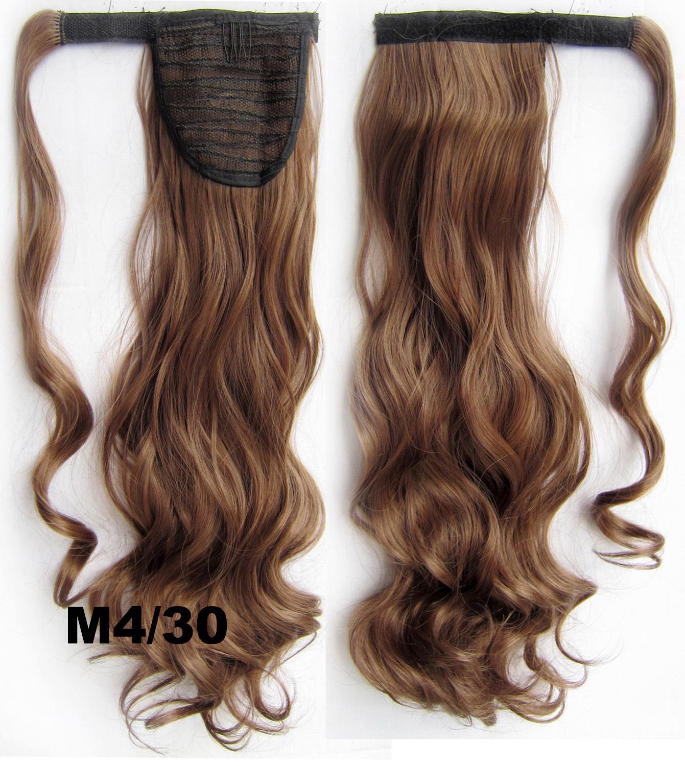 24" Long Wavy Wrap Around Clip In Ponytail Hair Extension Synthetic Natural Wave Pony Tail Fake Hair