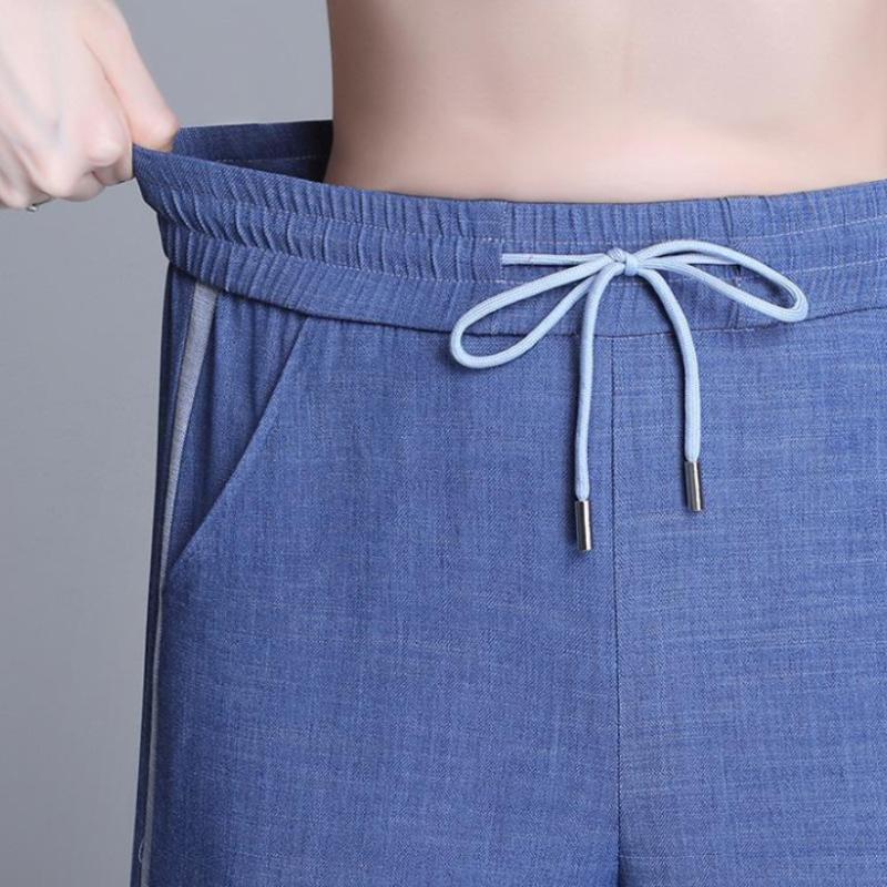 Women's Jeans Straight Loose Pants Summer High Waist Thin Wide-leg Pants Drape Trousers