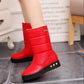 Leather Snow Boots Women's Shoes Winter Plus Velvet Thick Cotton Shoes Women's Winter Non-slip and Warm Boots Waterproof