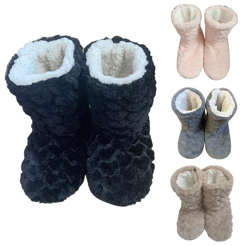 Winter Couple Warm Slippers Non-slip Thicken Plus Velvet Indoor Socks Soft Floor Shoes