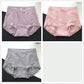 3 Packs of Antibacterial Sexy Women's Panties Japanese Mid-waist Briefs with Cotton Crotch Body Sculpting Buttocks Beautifying Trousers