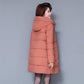 Ladies Middle-aged and Elderly Down Padded Jacket, Long Hooded Loose Mother's Padded Jacket, Padded Jacket