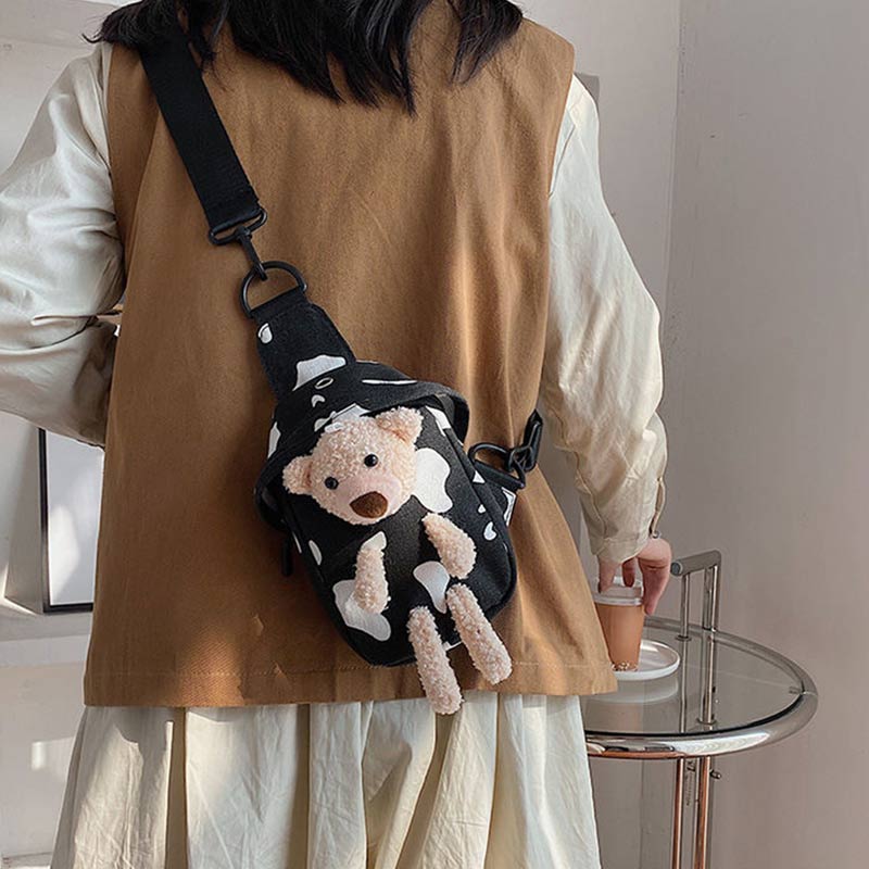 Bag Girls Fashion Cute Chest Bag Summer Leisure Shopping Wild Trend Canvas Bag Shoulder Messenger Bag