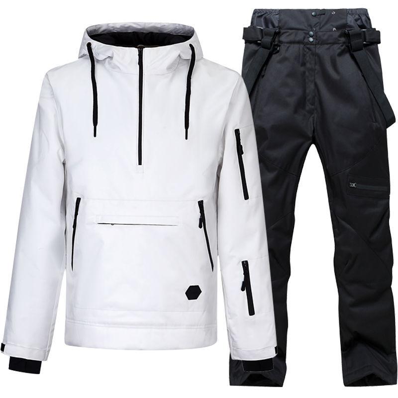Winter Windproof and Waterproof Ski Suit Suit Unisex Veneer Waterproof and Cotton Wear-resistant Couple Ski Hoodie Suit