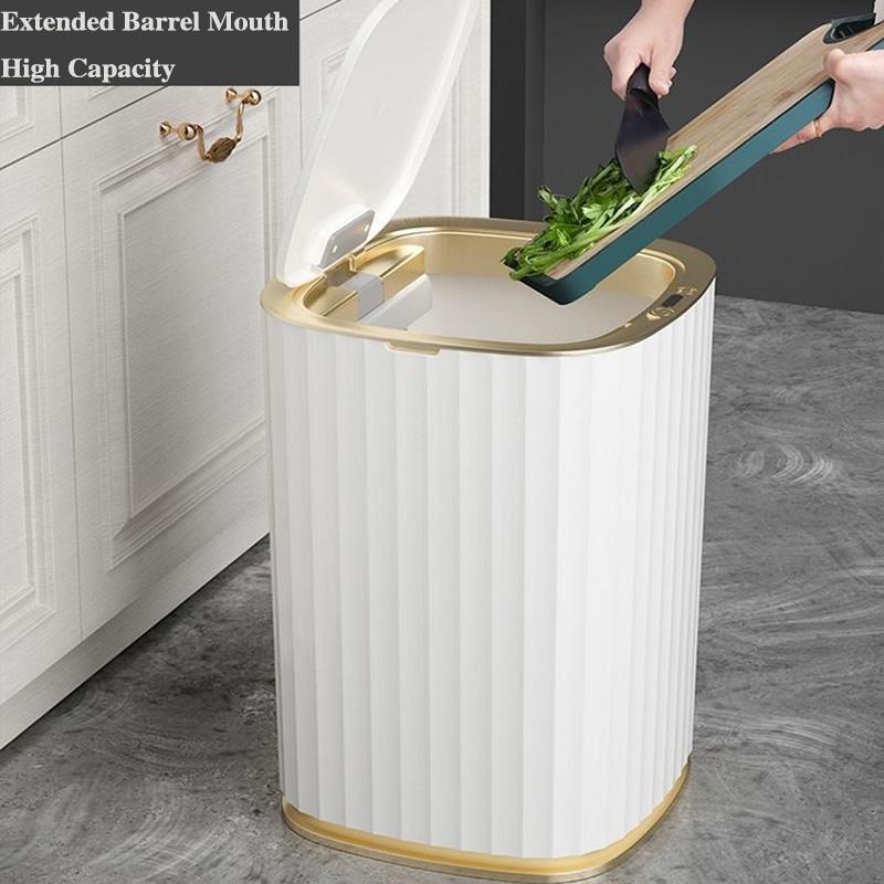 Intelligent Sensor Trash Can Kitchen Bathroom Toilet Trash Can Large-capacity Automatic Sensor Waterproof Trash Can with Lid 15L