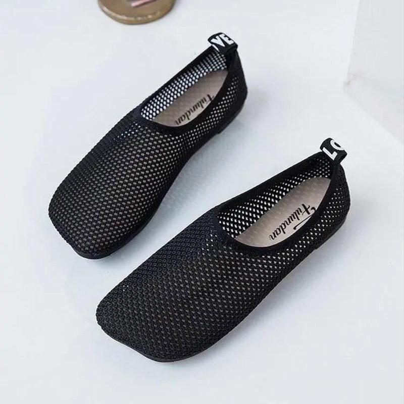 Summer Mesh Breathable Slip-on Flat Women's Single Shoes Comfortable Casual All-match Mesh Shoes