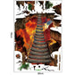 [Wall stickers] 3D broke Fire Mountain Cable Bridge Wall Stickers Home Decor Living Room Bedroom Flo