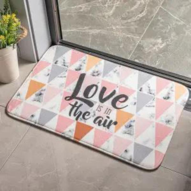 Flocking Bath Mat Home Decoration Door Mat Non-slip Absorbent Bathroom Doormat Super Soft Fiber Bath Rug