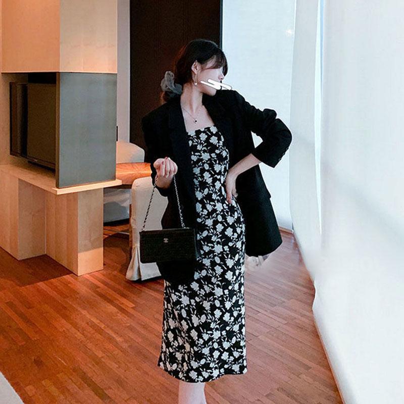 Summer French Floral Sling Skirt Sexy Self-cultivation Waist Slimming Temperament Inner Dress Female