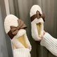 Winter Women's Korean Version Plus Velvet Cotton Shoes Women's Shoes Bow Autumn and Winter Wear