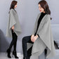 Woolen Coat Women's Cloak-style Coat Cardigan Woolen Coat Irregular Shawl Temperament Versatile Warm and Comfortable Wrap