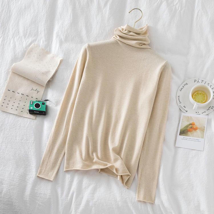 Turtleneck Women Pullover Sweater Spring Jumper Knitted Basic Top Fashion Autumn Long Sleeve Korean Ladies Clothes