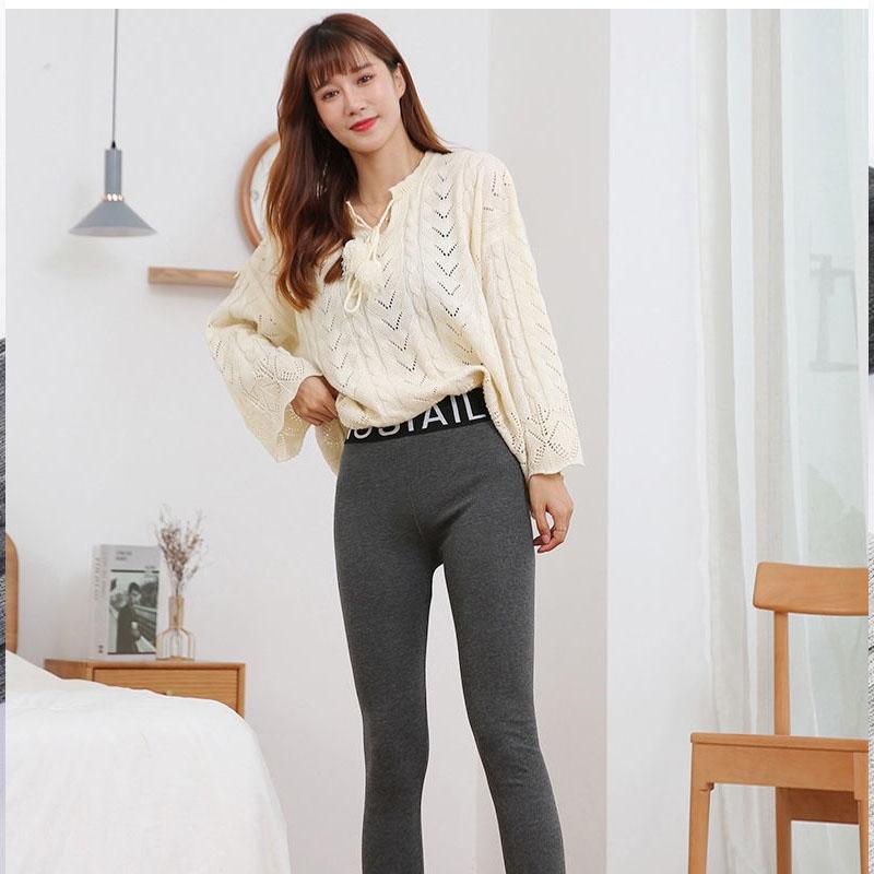 80-150 Kg Spring and Autumn High-waisted Leggings Women's Outer Wear Plus Size Thermal Pants Students Korean Version of Slim Cropped Trousers