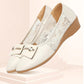 Mesh Single Shoes Women's Summer Breathable Hollow Beanie Shoes Flat Wedge Heel Non-slip Work Shoes