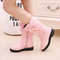 Girls' Boots Autumn Winter Korean Children's Single Boots Big Boys and Little Girls Boots Plus Velvet Princess Boots