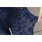 Colorful Floral Sexy Womens Skinny Blue Jean Denim Leggings Stretchy Jeggings Pants
