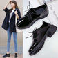 British Style Cute Shiny Small Leather Shoes Women Wild Retro Women's Shoes Thick Heel Single Shoes Mid-high Heel Leather Shoes