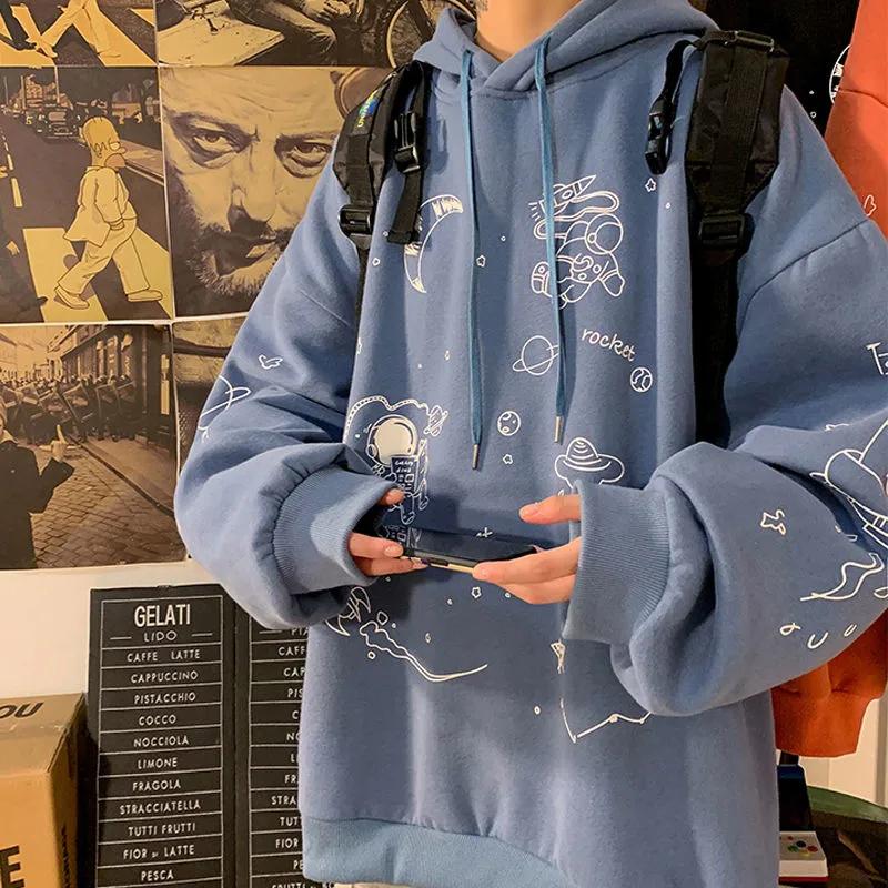 Hoodies Women Fashion Graffiti Printed Pullover Sweatshirt Oversized Streetwear Hip Hop Harajuku Hoodies Fall Winter Plus Size Loose Tops Clothes