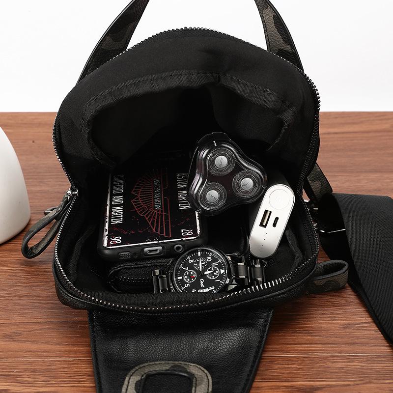 Chest Bag Men Multi-pocket Zipper Camouflage Color Matching Shoulder Bag Outdoor Sports Pockets