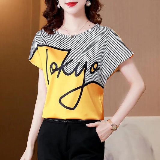 Women's Summer Large Size Top Loose Short Simple Short Sleeve T-shirt