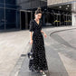 Chiffon Floral Fairy Dress French Style V-neck Temperament High Waist Thin Ruffle Dress Sweet and Lovely Temperament Elegant Chiffon Dress