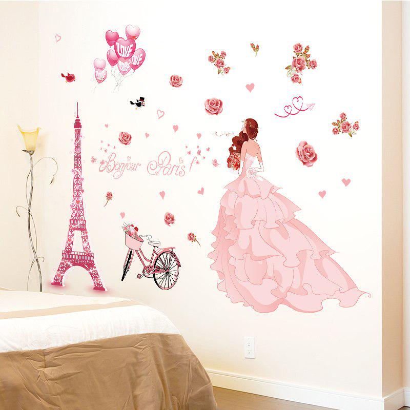 [Wall sticker] Eiffel Tower wedding girl wall stickers living room girls bedroom couple house Interi