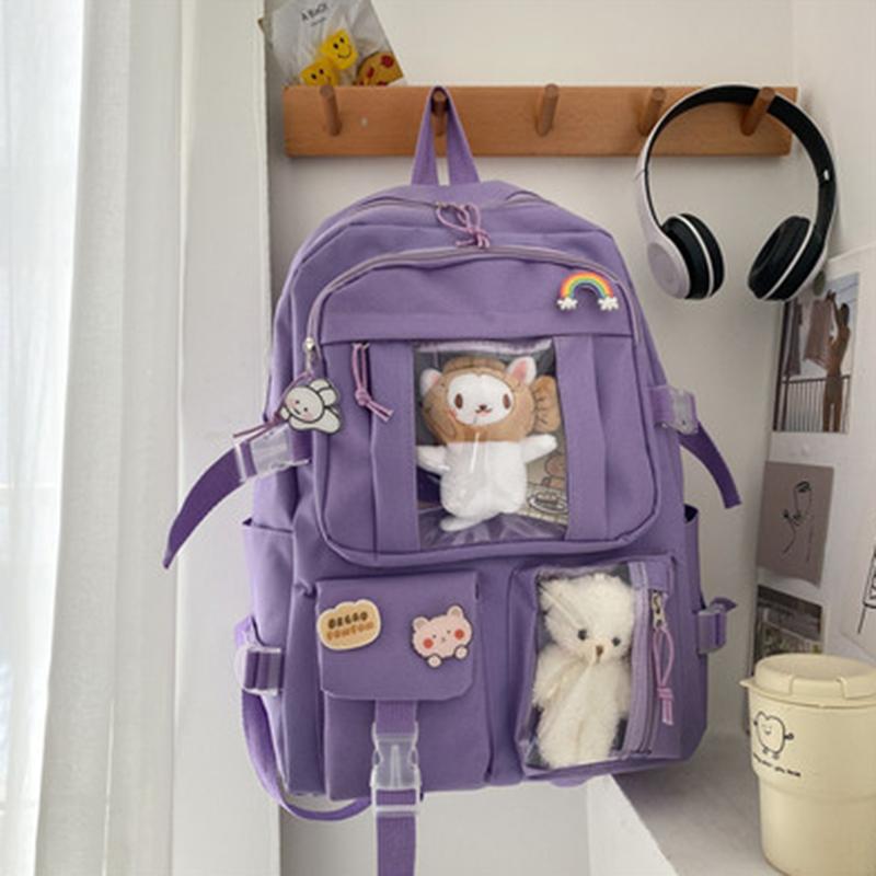 Largecapacity High School Student Backpack Junior High School Student School Bag Female Korean Version of Girl Backpack