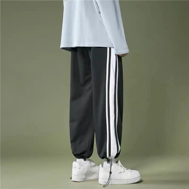 Spring and Summer Pants Women's All-match Trend Drawstring Drawstring Leisure Sports Pants Korean Loose Straight Wide Leg Pants