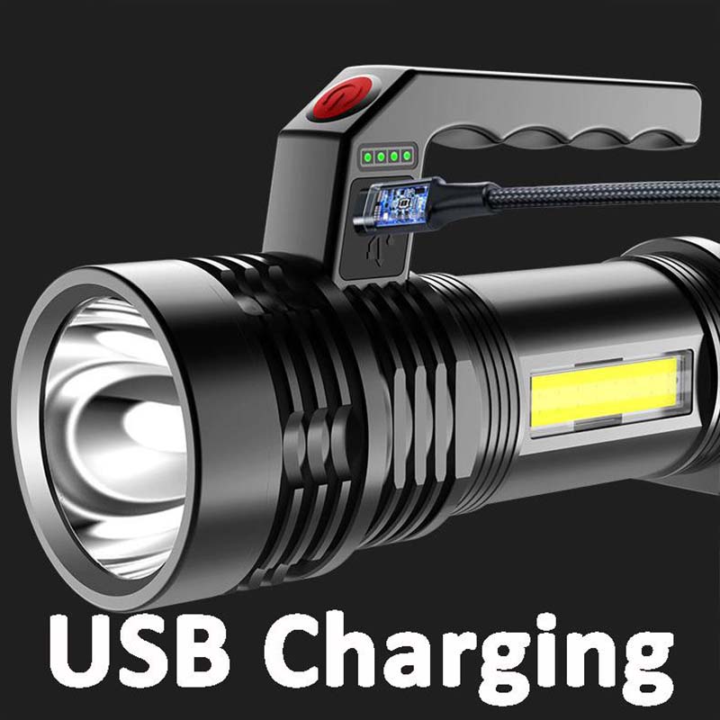 6000LM LED Flashlight Long Shot Use USB Rechargeable Outdoor Camping Lantern P500 Waterproof Searchlight Spotlight Floodlight