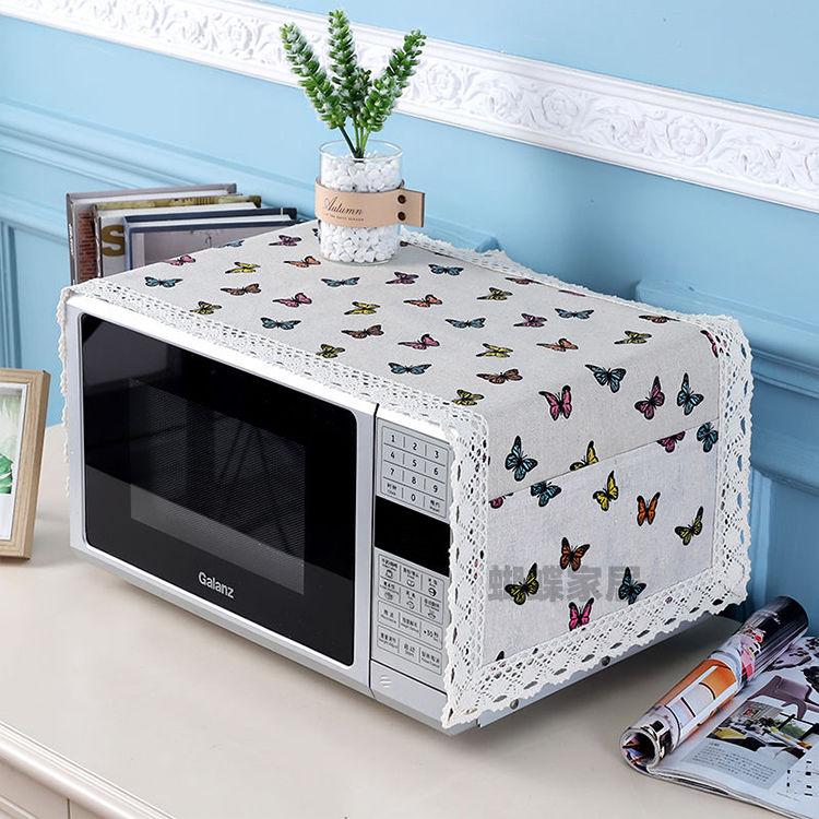 Microwave Oven Cover Cloth Dust Cover Cotton Linen Waterproof Cover Towel Microwave Oven Protective Cover