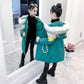 Winter Thicken Warm Big Fur Collar Girls' Cotton-padded Clothes Big Children's Children's Cotton-padded Clothes Mid-length Girls' Winter Coat Thicken