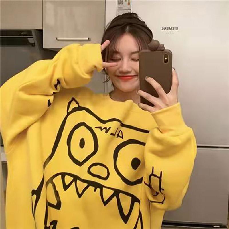 Monster Women's Long Sleeve Sweatshirts Girls Pullovers Fashion Jackets Tops Casual Sweaters