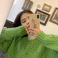 Autumn and Winter Women's Outer Wear Warm Sweater Casual Loose Thickening Retro All-match Twisted Korean Twist Knitted Cardigan