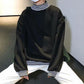Boys Warm and Comfortable Sweater Loose Round Neck Plus Velvet Thick Winter Without Hood and Velvet