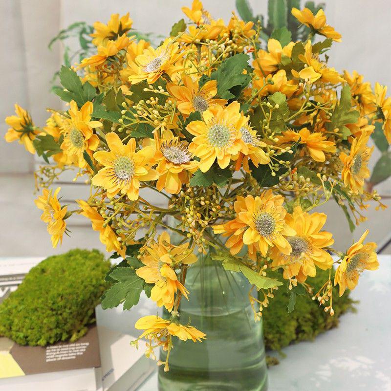 Small Daisy High-end Simulation Flower Living Room Decoration Home Decoration Bouquet Finished Chamomile Dried Bouquet Photo Props