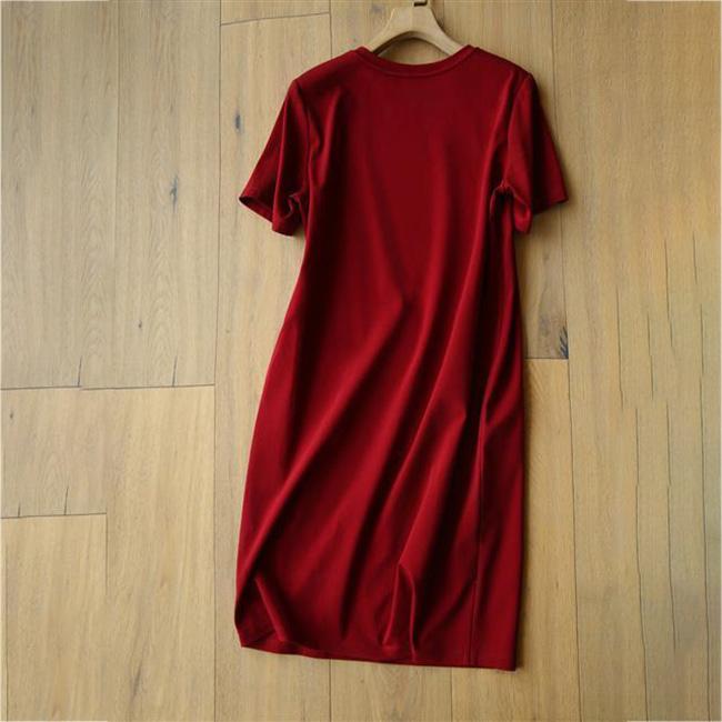 Nightdress Women Dress Girl Loose O-Neck Short Sleeve Casual Long T-shirt Dress Big Loose Home Comfort Pajamas
