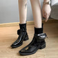 Boots Woman Martin Boots Black Chelsea Boots Thick with Short Boots Autumn and Winter Plus Velvet Warm Snow Boots Cotton Boots