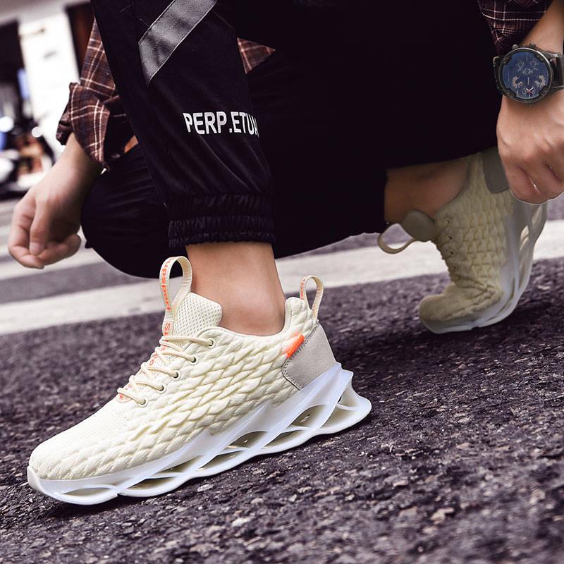 Blade men's tide shoes wild White sport small solid color shoes Running summer men's mesh shoes
