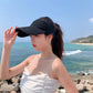 Women's Summer Sports Empty Top Hat Solid Color Pleated Visor Cap Breathable All-match Sunscreen Sun Hat Anti-ultraviolet Sunshade Hat