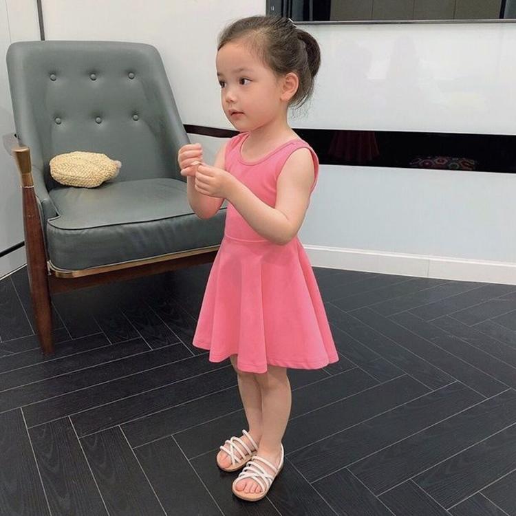 Children Dress Girls Summer Thin Dress Korean Princess Dress Open Back Waistless Sleeveless Dress Pleated A-line Skirt