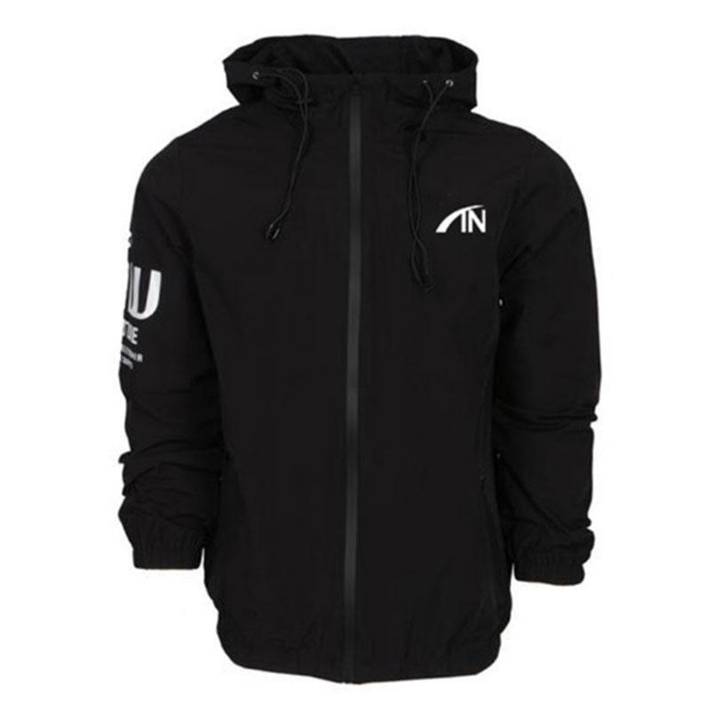 Long Sleeve Plus Size Sports Solid Color Sweater Men's Cardigan Hooded Fitness Jacket Casual Jogging