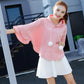 Spring and Autumn Cotton Sweater Hooded Thick Top Loose Bf Cape Bat Shirt