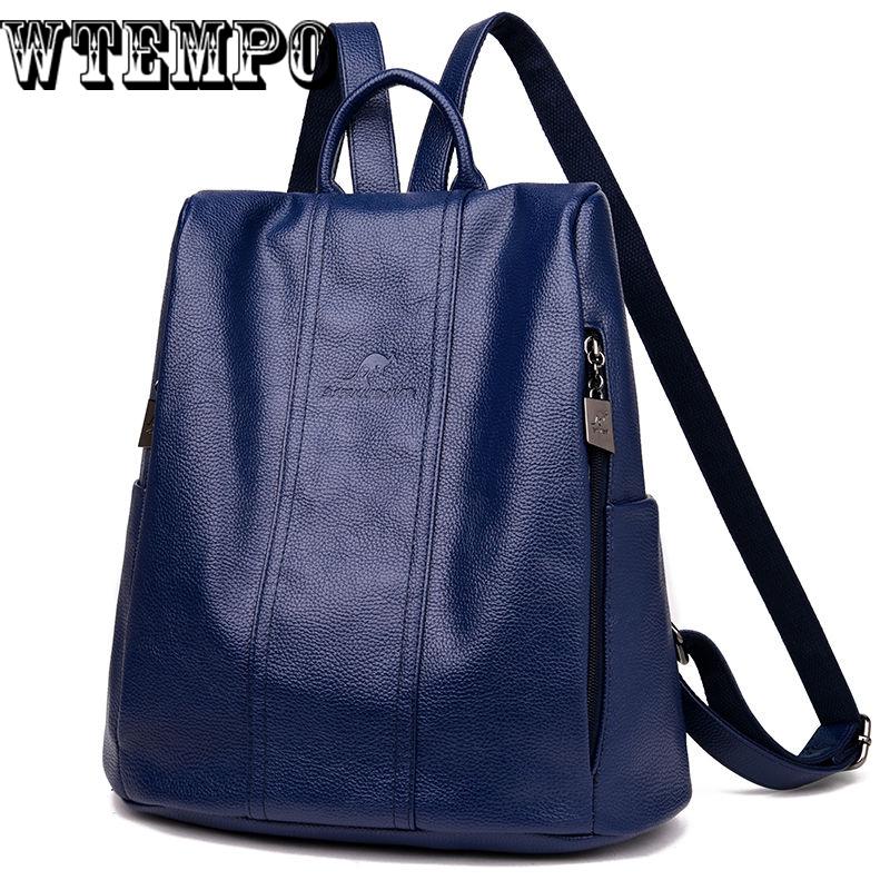 Backpack Women Pu Leather Female Backpacks Teenager School Rucksack
