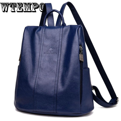 Backpack Women Pu Leather Female Backpacks Teenager School Rucksack