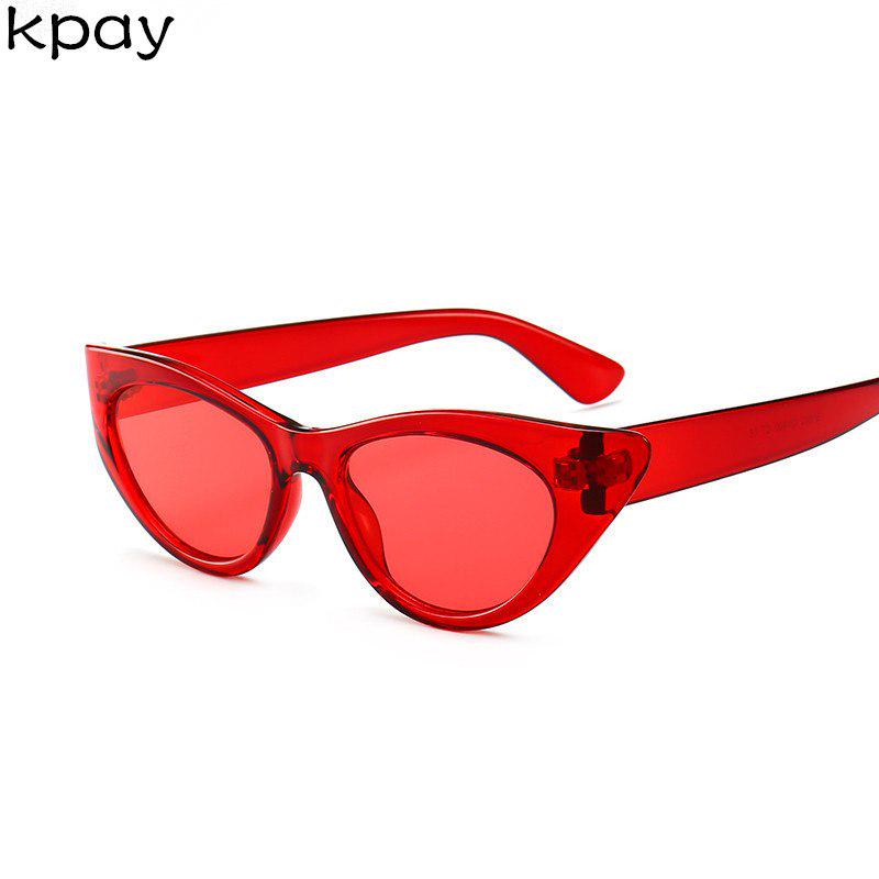 New Small Frame Rhinestone Cat Eye Sunglasses Women Red Black 2019 Fashion cateye Sun Glasses for wo