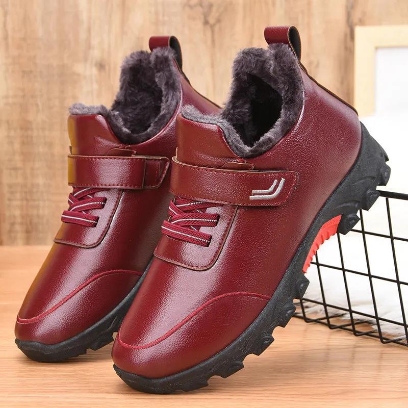 Winter Women's Cotton Boots Plus Velvet Padded Snow Boots Waterproof Non-slip Warm and Comfortable Shoes