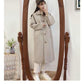 Black Long Woolen Winter Korean Style Over-the-knee Thick Coat for Female Students Loose and Thin Woolen Coat