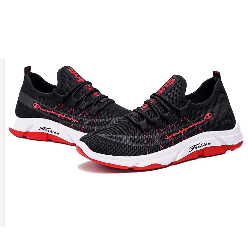 Mesh Shoes Breathable Running Shoes Sports Shoes Men's Trendy Shoes Men's Casual Shoes Solid Color Non-slip Shoes