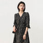French Retro V-neck Floral Dress Female Spring Summer Temperament Wild Waist Was Thin Short Skirt
